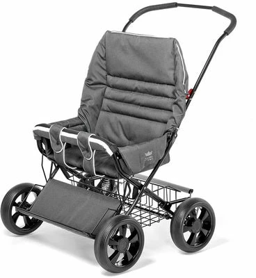 Nordic Crown Twinsitty Søskenvogn, Mørkegrå Melange
