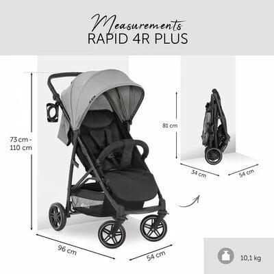 Hauck Rapid 4R Plus Sportsvogn, Grey - Bilde 21