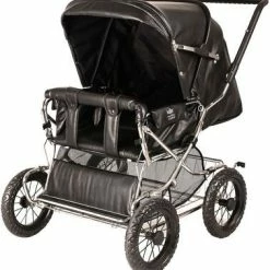 Nordic Crown Duette Søsken- & Tvillingvogn, Svart Lærimitasjon