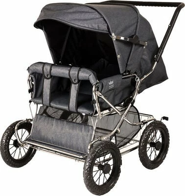 Nordic Crown Duette Søsken- & Tvillingvogn, Mørkegrå Melange