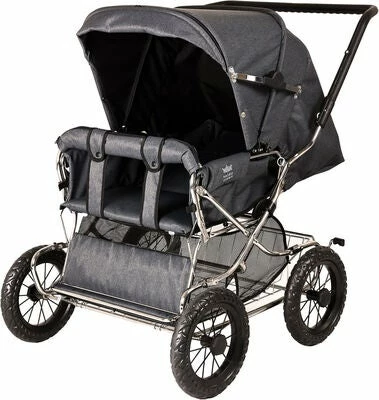 Nordic Crown Duette Søsken- & Tvillingvogn, Mørkegrå Melange - Bilde 2