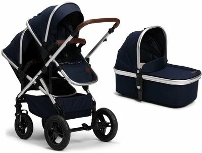 Petite Chérie Excellence 2 Søskenvogn, Navy Melange + Liggedel