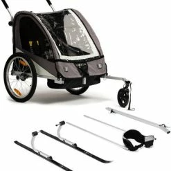 North 13.5 Roadster Sykkelvogn, Grey Inkl. Skisett