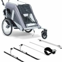 North 13.5 Roadster+ Sykkelvogn, Grey Inkl. Skisett