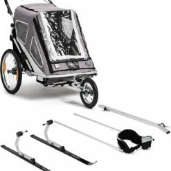 North 13.5 Speeder 2 Sykkelvogn, Grey Inkl. Skisett