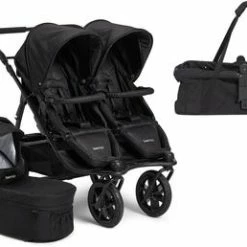 Beemoo L.A. Søskenvogn Inkl. Liggedel Og Handlebag Black
