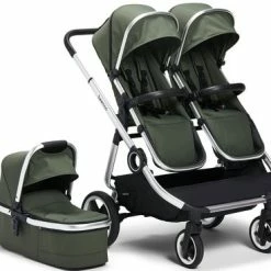 Beemoo Pro Twin Søskenvogn Inkl. Liggedel, Cilantro Green