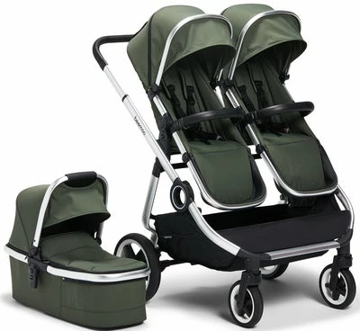 Beemoo Pro Twin Søskenvogn Inkl. Liggedel, Cilantro Green