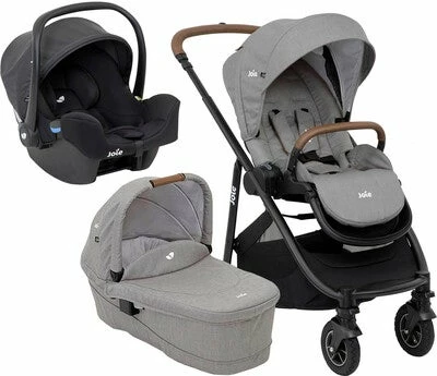 Joie Versatrax Duovogn Inkl. I-Snug Babybilstol, Grey Flannel
