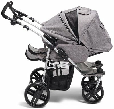 Beemoo Swing+ Søskenvogn Inkl. Liggedel, Grey Melange - Bilde 7