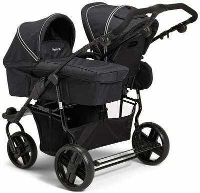 Beemoo Swing+ Søskenvogn Inkl. Liggedel, Black Melange - Bilde 3