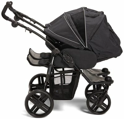 Beemoo Swing+ Søskenvogn Inkl. Liggedel, Black Melange - Bilde 7