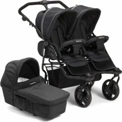 Beemoo Swing+ Søskenvogn Inkl. Liggedel, Black Melange