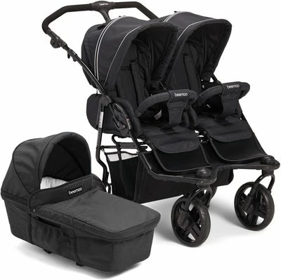 Beemoo Swing+ Søskenvogn Inkl. Liggedel, Black Melange
