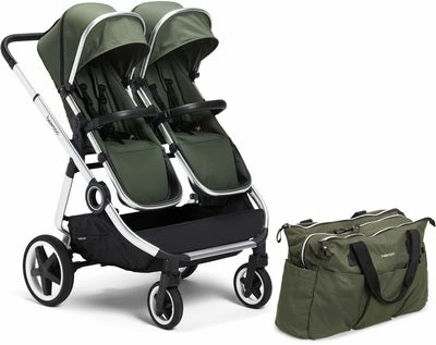 Beemoo Pro Twin Søskenvogn Inkl. Stelleveske, Cilantro Green