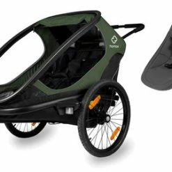 Hamax Outback Sykkelvogn Inkl. Babysete, Green/Black