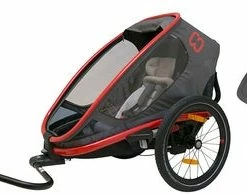Hamax Outback One Reclining Sykkelvogn 2019 Inkl. Babysete, Red/Charcoal