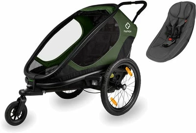 Hamax Outback ONE Sykkelvogn Inkl. Babysete, Green/Black