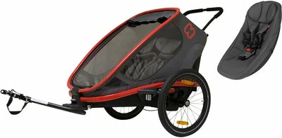 Hamax Outback Reclining Sykkelvogn 2019 Inkl. Babysete, Red/Charcoal