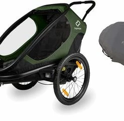 Hamax Outback ONE Sykkelvogn Inkl. Oppbevaringstrekk, Green/Black