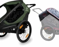Hamax Outback Sykkelvogn Inkl. Regntrekk, Green/Black