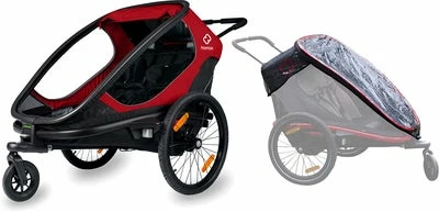 Hamax Outback Sykkelvogn Inkl. Regntrekk, Red/Black