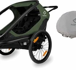 Hamax Outback Sykkelvogn Inkl. Oppbevaringstrekk, Green/Black