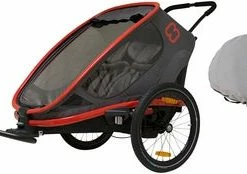 Hamax Outback Reclining Sykkelvogn 2019 Inkl. Oppbevaringstrekk, Red/Charcoal