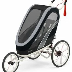 Cybex Sport ZENO Fargetrekk Inkl. Chassis, All Black/Creme Orange