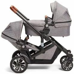 Beemoo Maxi 4 Twin Søskenvogn, Grey Melange/Black
