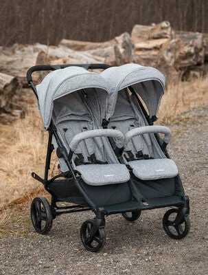 Beemoo Twin Shopper Søsken- & Tvillingvogn, Grey Mélange - Bilde 3