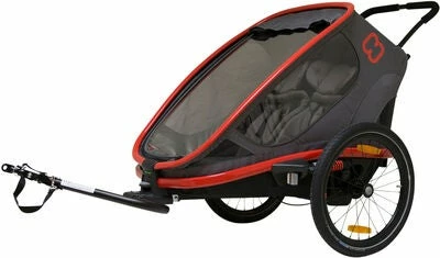 Hamax Outback Reclining Sykkelvogn 2019 Inkl. Babysete, Red/Charcoal - Bilde 3