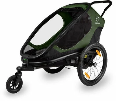 Hamax Outback ONE Sykkelvogn Inkl. Regntrekk, Green/Black - Bilde 2