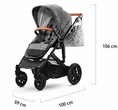 Kinderkraft PRIME 2020 Duovogn 2-in-1 Inkl. Tilbehør, Black - Bilde 8