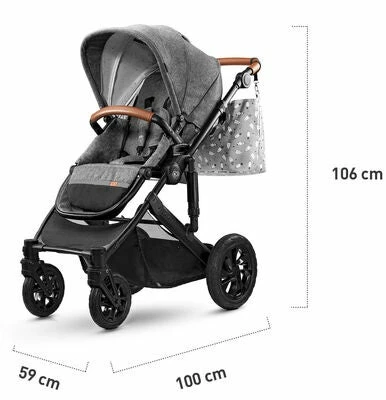 Kinderkraft PRIME 2020 Duovogn 2-in-1 Inkl. Tilbehør, Grey - Bilde 21