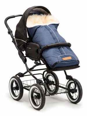 Nordlys Vognpose Lammeskinn Uklippet, Blue Melange/Natur - Bilde 2