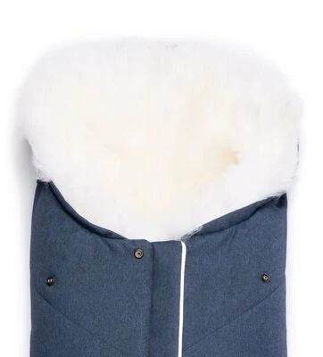 Nordlys Vognpose Lammeskinn Uklippet, Blue Melange/White - Bilde 5