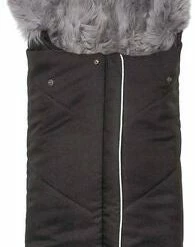 Nordlys Saga Lammeskinnspose, Svart/Grå